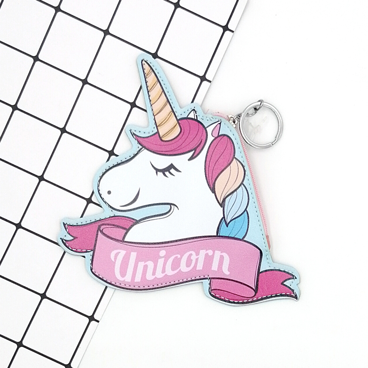 Unicorn style simple PU coin purse