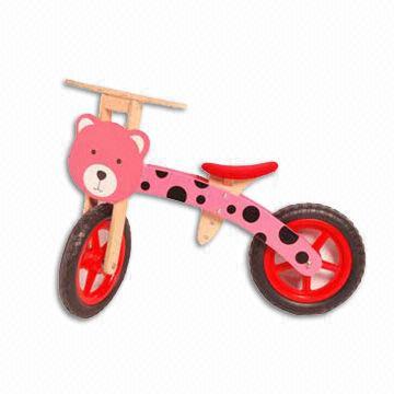 Solid Wood Baby Bike, Various Cartoon Animal Designs are Available