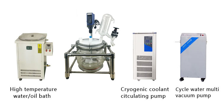 Shanghai customized 20L-100L chemical glass lab double layer jacketed reactor