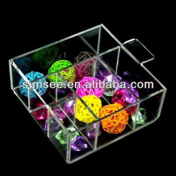 Transparent acrylic square tray type cosmetics display shelf