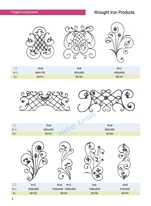 decorative wrought iron components