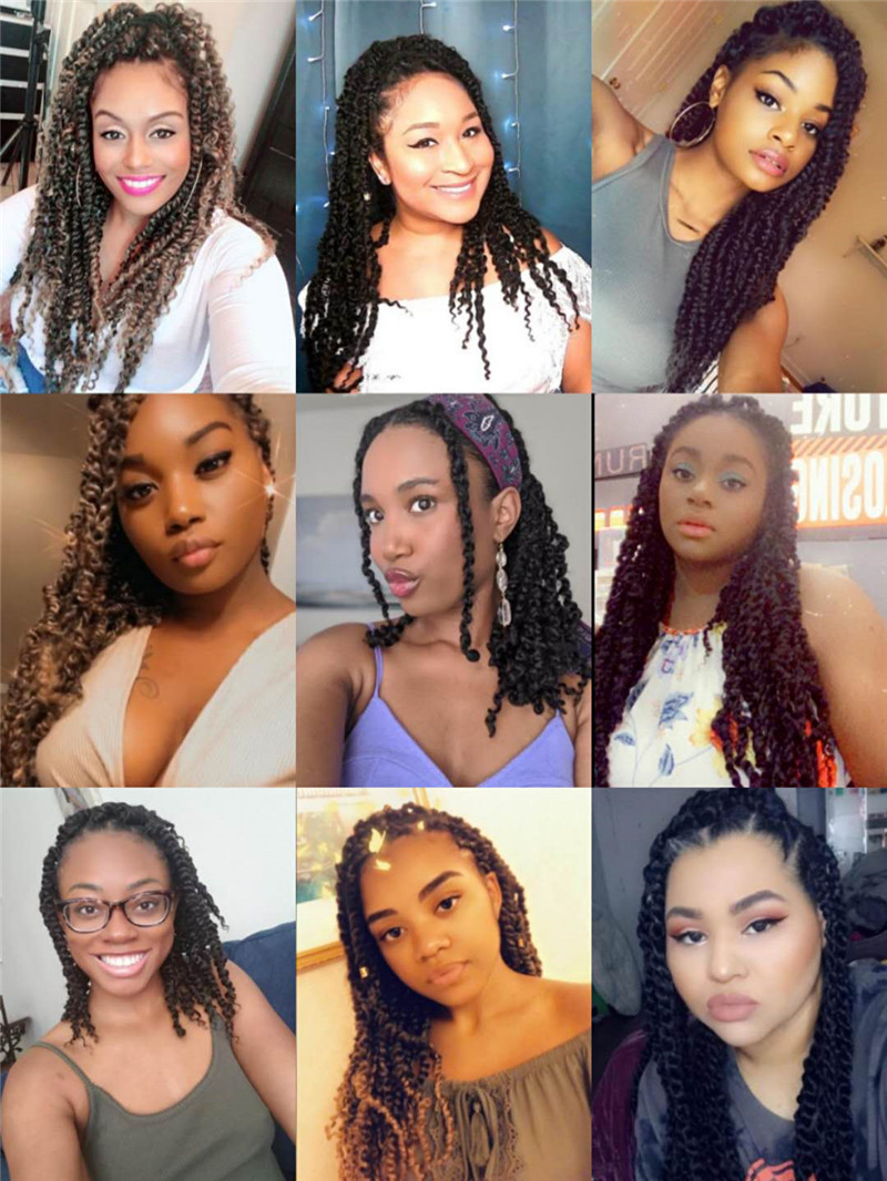 18 24 inch Curly Crochet Hair Passion Twist Water Wave Pre looped Crochet Hair Curly Braiding for Bohemian Twist Butterfly locs