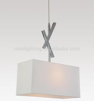 Rectangular white TC fabric shade signal hanging light/pendant lamp