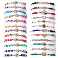 12 PCS Evil Eye Bracelets Mexican Hamsa Set Protection Mal de Ojo Gold Evil Anklets Jewellry Regalo para mujeres niñas