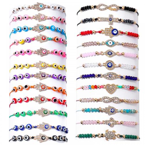 12 Pcs Evil Eye Bracelets Mexican Hamsa Set Protection Mal De Ojo Gold Evil Eye Anklets Jewelry Gift for Women Girls Boys