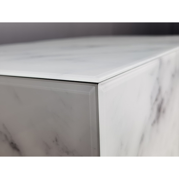 Marble Pattern Retangle Glass Coffee Table