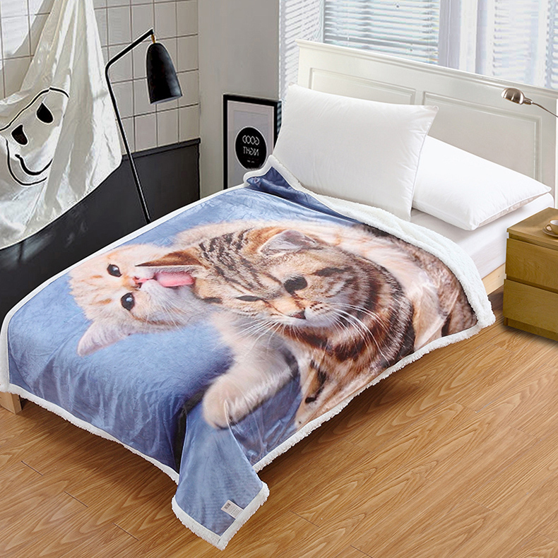 Faux Fur Super Cosy Sublimation Tier Baby Sherpa Fleece Decke für Winterflausch