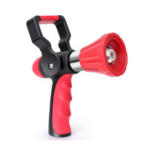 High Pressure Red Fireman Garden Hose Nozzle with Ergonomic Shut Off Handle