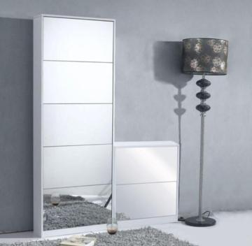 Hanging Tall Shoe Storage Rack With Mirror