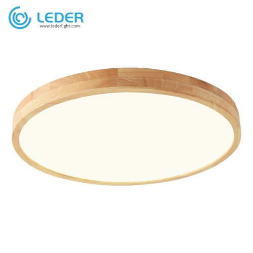 LEDER Wooden Flush Ceiling Lamp Shades