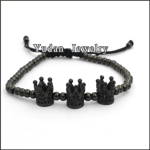 Hot Sale stainless steel crown bead accessories jewelry for bracelet