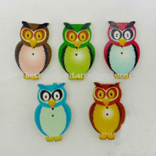 Mixed Colors Wood Owl Buttons