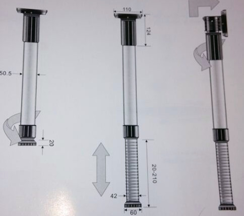 Cast aluminum table leg, folding table leg, furniture leg