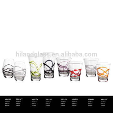 Colore decorated tumbler glass