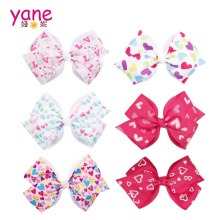JOJO Heart Print Small Dovetail Bow Hairpin