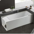 Vasca da bagno portatile freestanding in acrilico bianca da interno