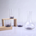 Decanter e bicchiere in vetro senza piombo con bellissimo fondo a bolle