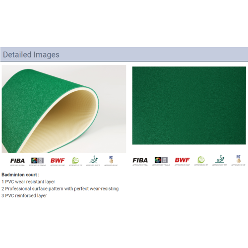 BWF-zugelassene Badmintonplatzmatte Sportbodenbelag für den Innenbereich