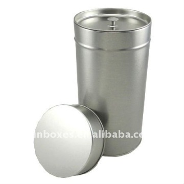 with inner lid round tea tin box