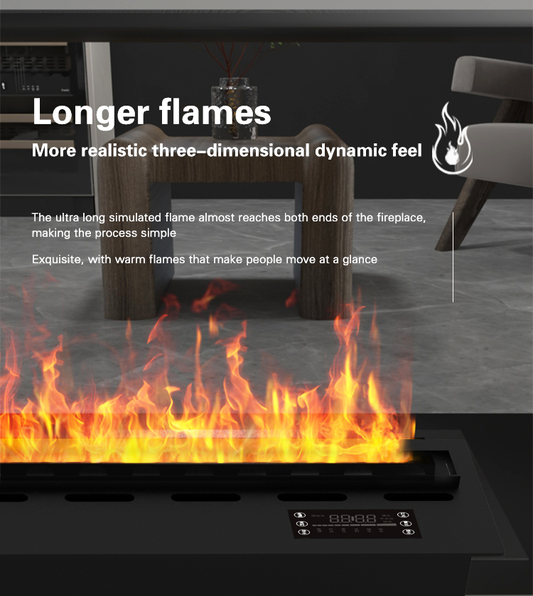 3D600mm Round interior decorative electric fireplace LED realistic monochrome flame round electronic humidifier Steam fireplaces