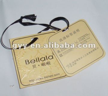 Square clothes tag with line for packaging