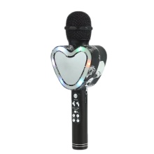 Portable Wireless Karaoke Microphone with LED Lights and Speaker