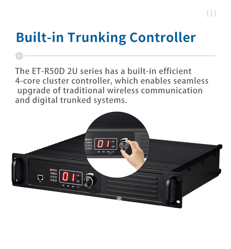 ETMY ECOME New DMR NXDN Digital ET-R50D Repeater 2U 3U VHF UHF Walkie Talkie Multi-protocol Trunking Repeater IP Site Radio
