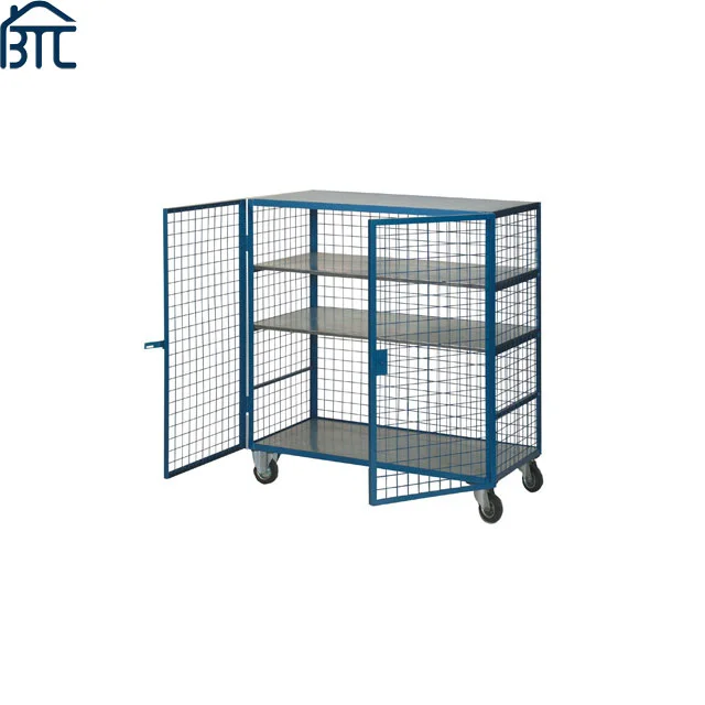 Steel Mesh Security Carts Mobile Wire Security Carts.