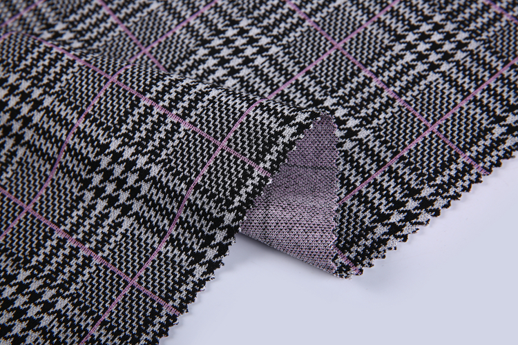 Winter textile materials square pattern jacket plain weave polyester fabric