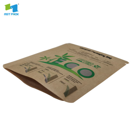 100%biodegradable corn starch 3 side seal carrier zipper bag