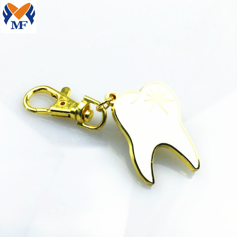 Gold Tooth Shape Keychain