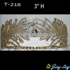 Rhinestone Gold Beauty Queen Crowns