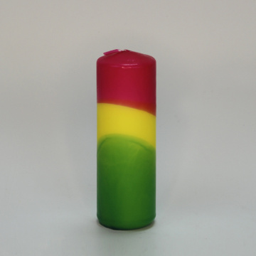 Rainbow Unscented Wax Pillar Candles