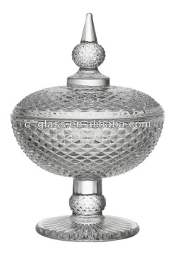 Pineapple-shaped glass jar with footed