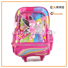 china factory trolley rolling wheeled school bag for girls