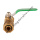 Green handle brass ball valve