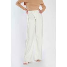 Elegantes pantalones blancos con cordones