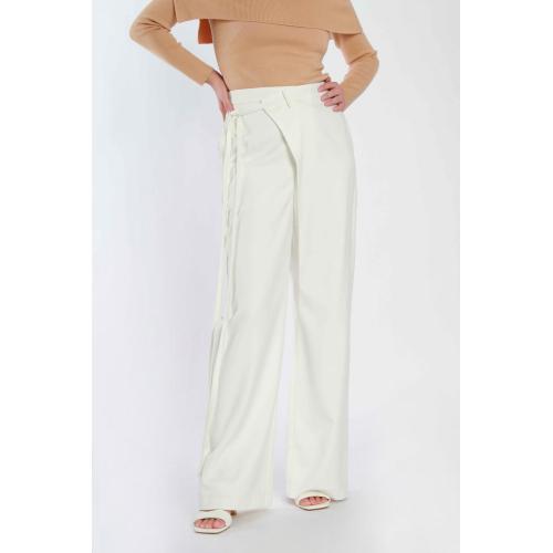 Stylish white Lace-up Pants