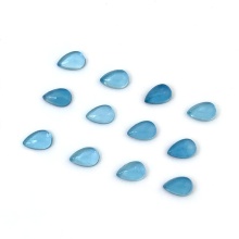 Natural Aquamarine Pear Cut Cabochon Loose Gemstones