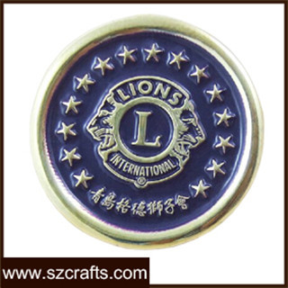 Fashion 25MM Diameter Round Tin Button Lions Club Badges