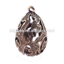 36.9mm Antique brass Hollow water drop shaped zinc alloy diy beads kids jewelry making diy bead kits