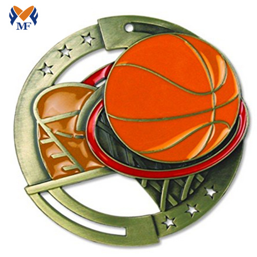 Médailles de basket-ball de sports en métal