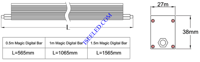 Magic LED Bar Light dimension