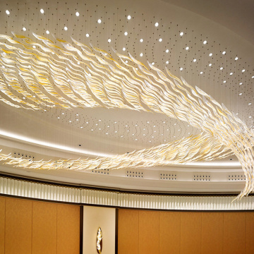 grand lustre en cristal de hall de banquet de projet de luxe