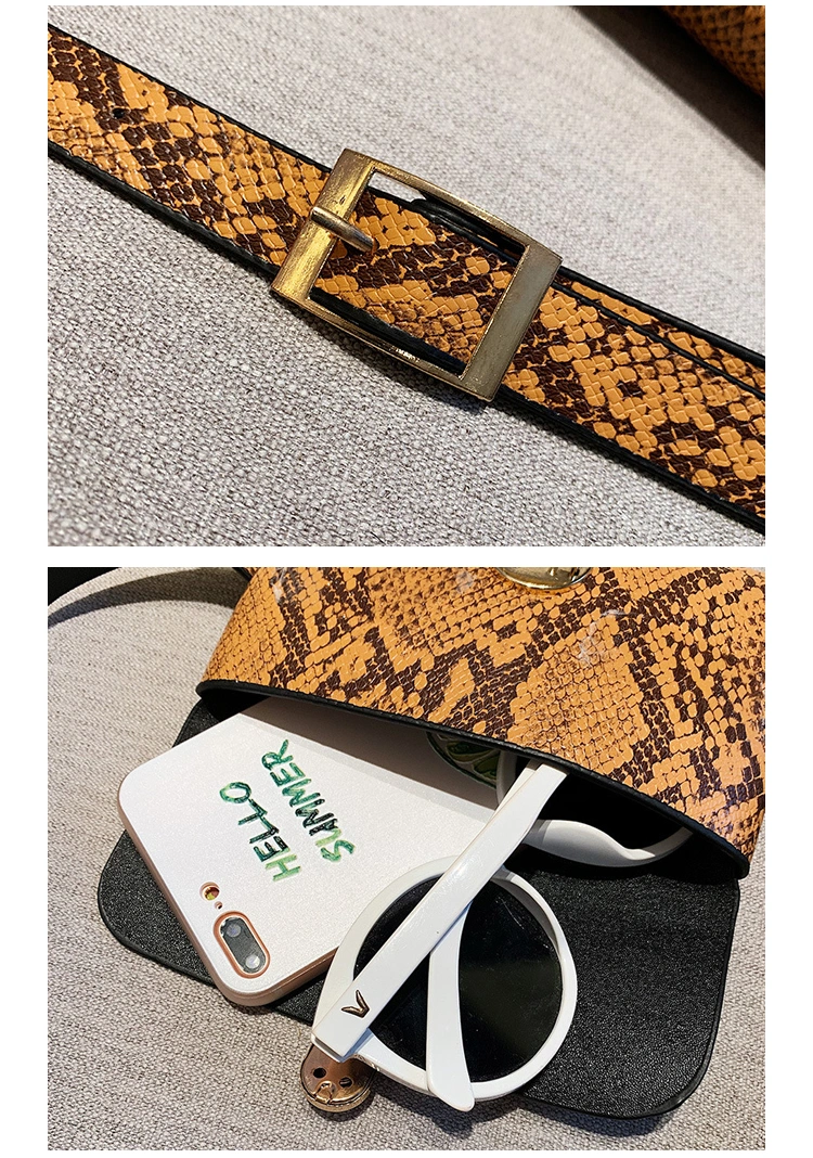 Utility Mini Purse Travel Cellphone Bag Crossbody Clutch Women Party Leather Python Waterproof Fanny Pack Women Slim Bum Bag with Removable Belt