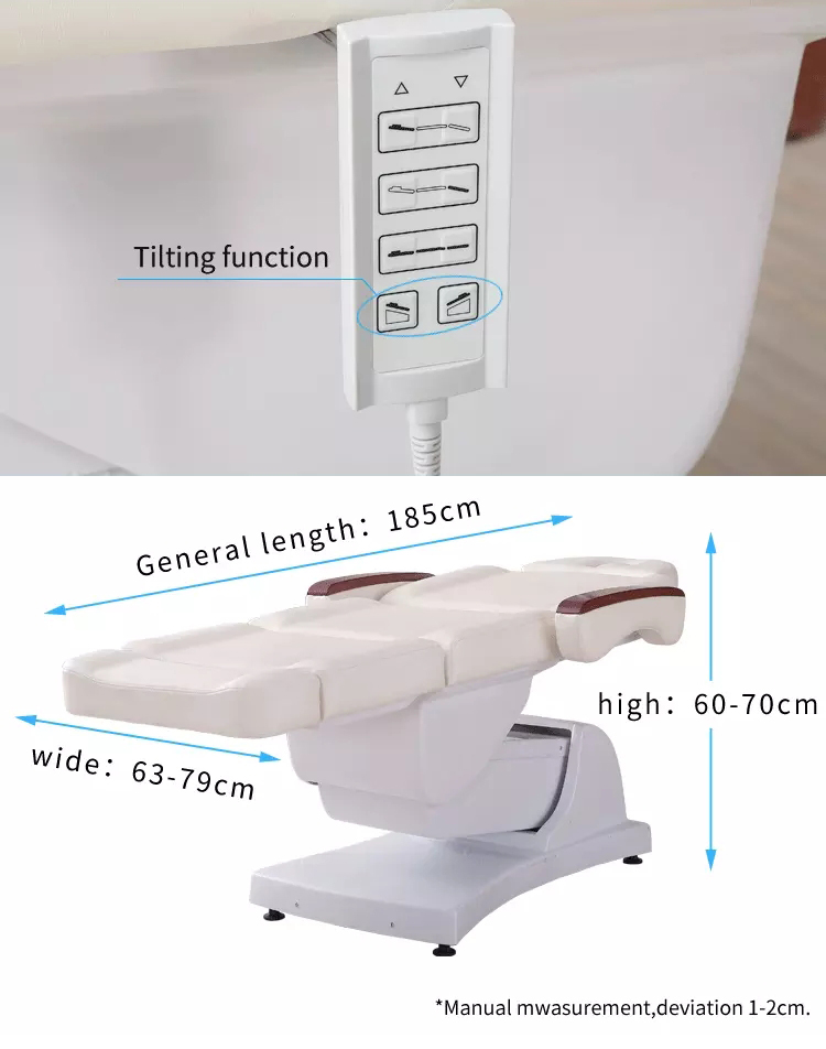 Wholesale white and adjustable folding electric leather massage table