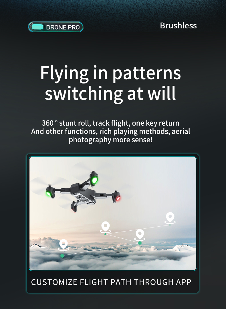 CSJ S186 Drone With 4K Photography Optical Flow Positioning 3-Sided Obstacle Avoidance Foldable Quadcopters Toys