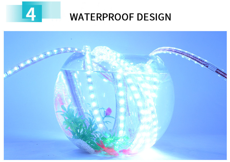 AC 220V IP65 PVC cover Double-Row Smart Light Strip Multi Color RGB cover flexible strip SMD 5050 led rope light
