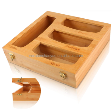 Bamboo Ziplock Bag Storage Organizer: Efficient Kitchen Storage Solution