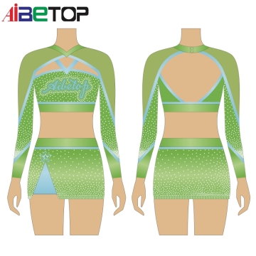 Custom Green and White Cheer Uniforms